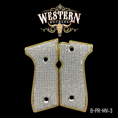 Cachas Beretta 92fs Grips Zirconias Blancas Premium
