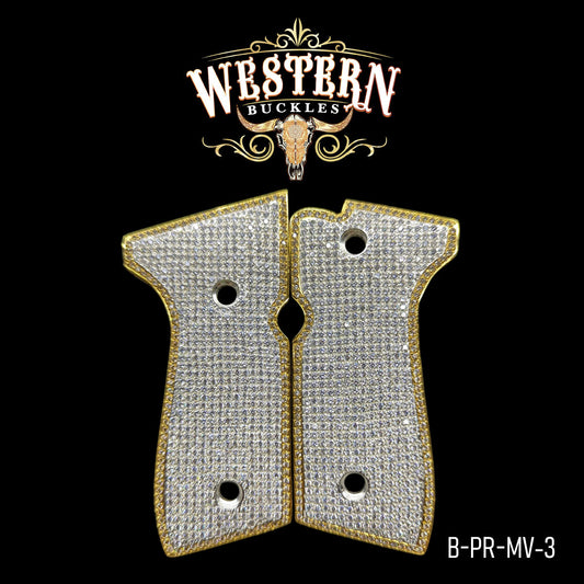 Cachas Beretta 92fs Grips Zirconias Blancas Premium