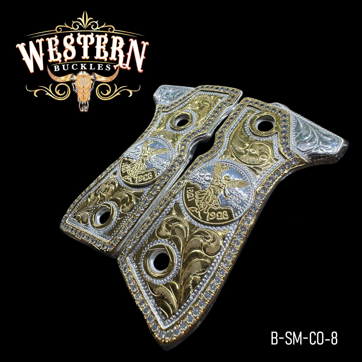 Cacha Beretta Centenario Dorado Con Piedras