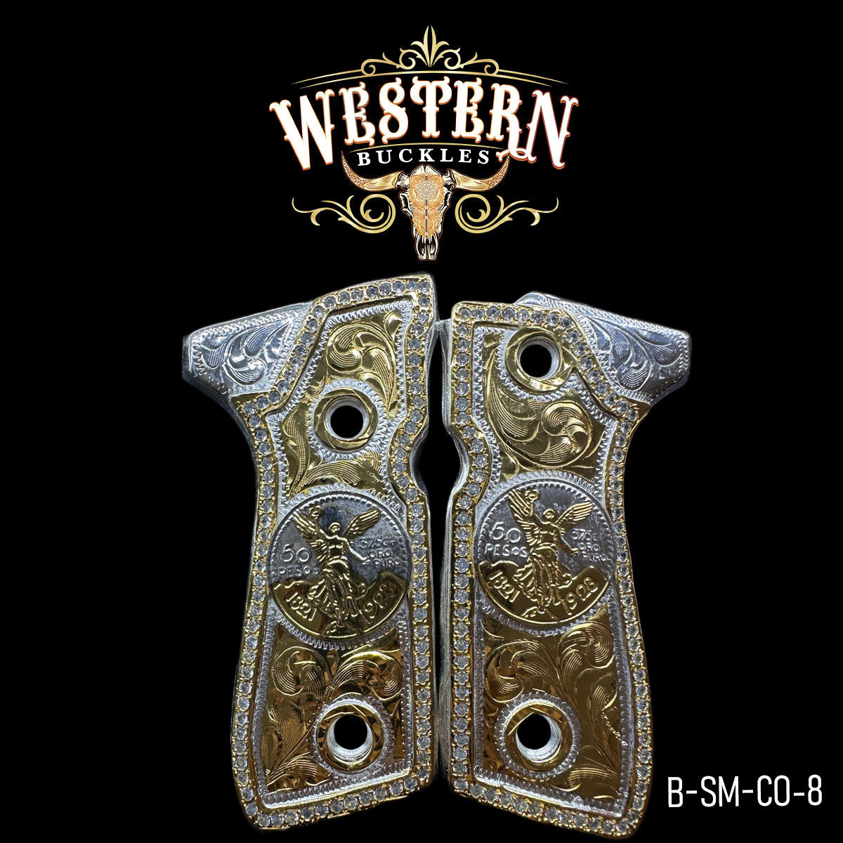 Cacha Beretta Centenario Dorado Con Piedras