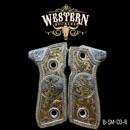 Cacha Beretta Centenario Dorado Con Piedras