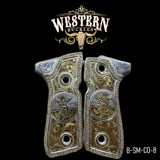 Cacha Beretta Centenario Dorado Con Piedras