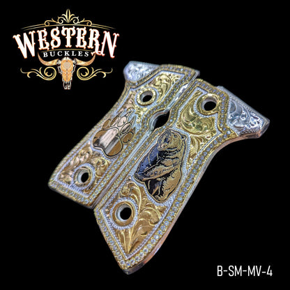 Cacha Beretta 92fs Oso Rameado Oro con Zirconias