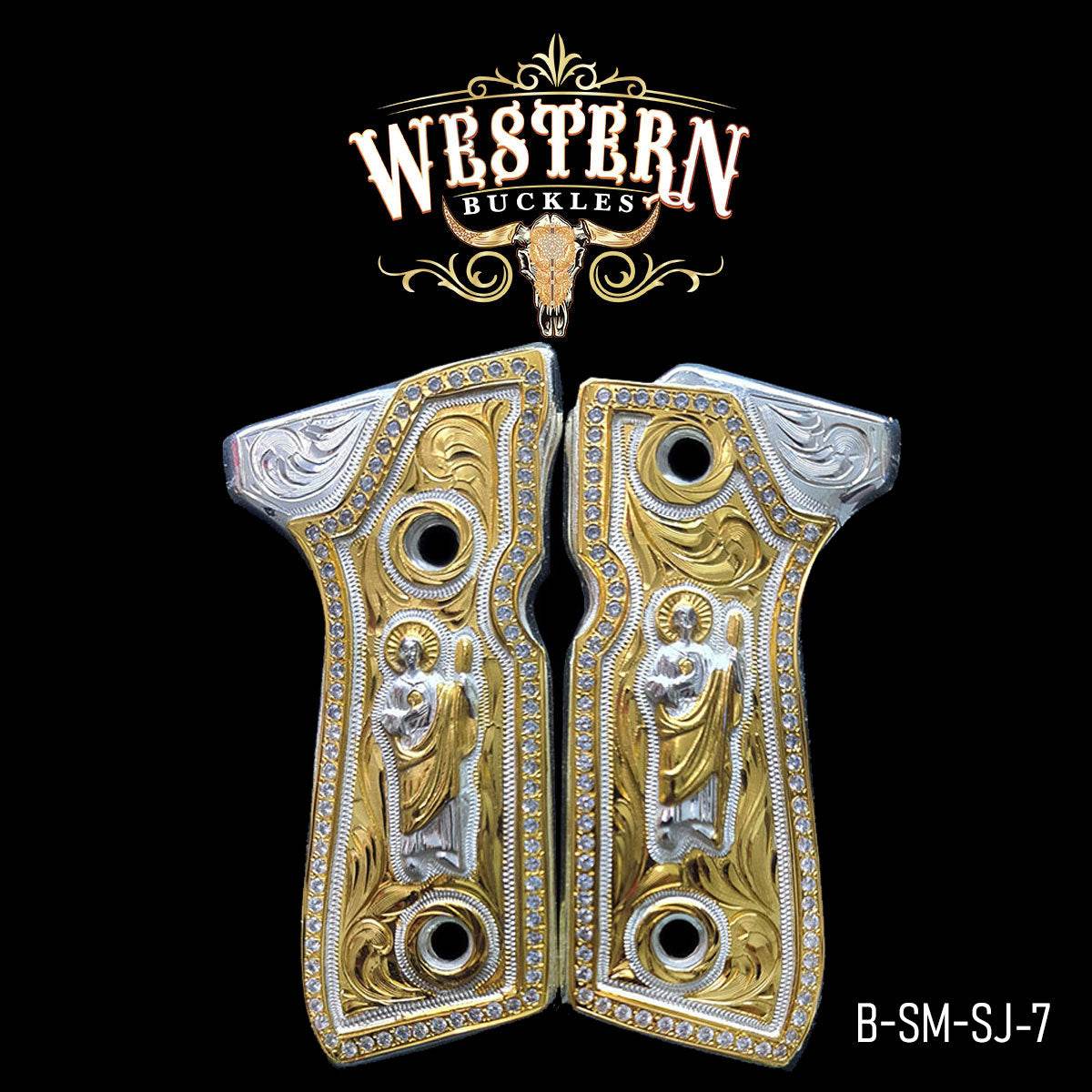 Cachas Beretta 92FS Grips San Judas Piedras - Western Buckles