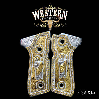 Cachas Beretta 92FS Grips San Judas Piedras - Western Buckles
