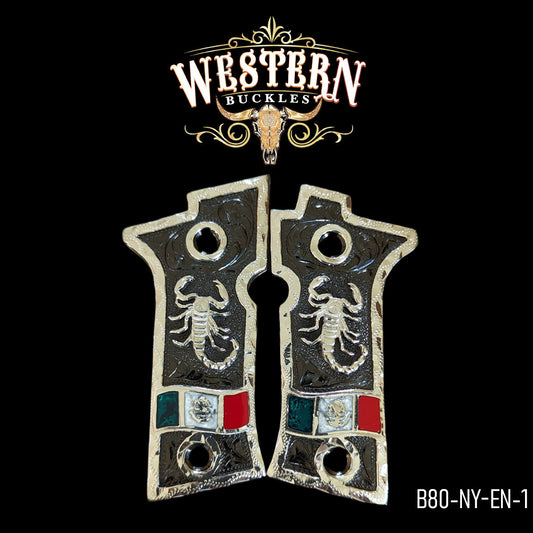 Cacha Beretta 80X Escorpion Rameado Niquel y Plata