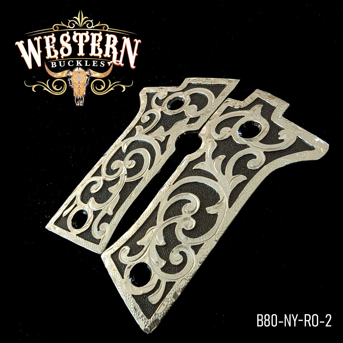 Cacha Beretta 80X Logo Rameado Niquel y Plata