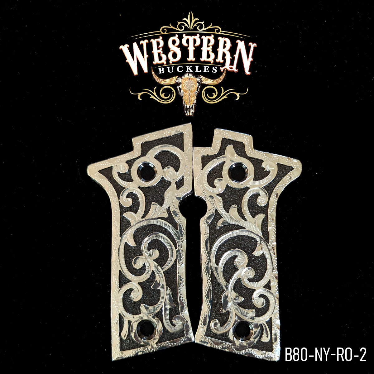 Cacha Beretta 80X Logo Rameado Niquel y Plata