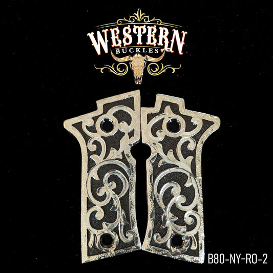 Cacha Beretta 80X Logo Rameado Niquel y Plata