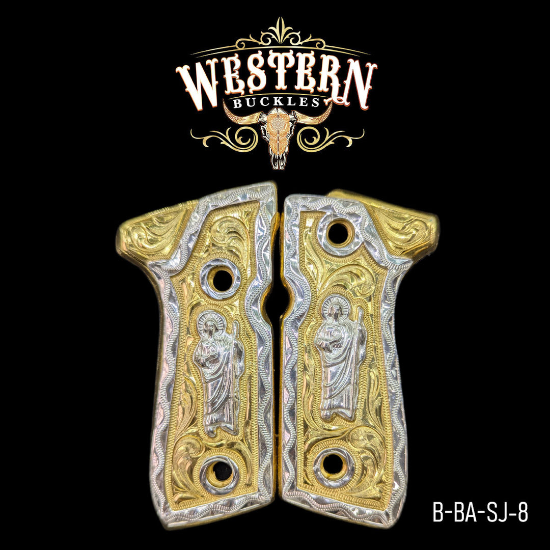 Beretta 92fs San Judas Silver and Gold-The Western Buckles