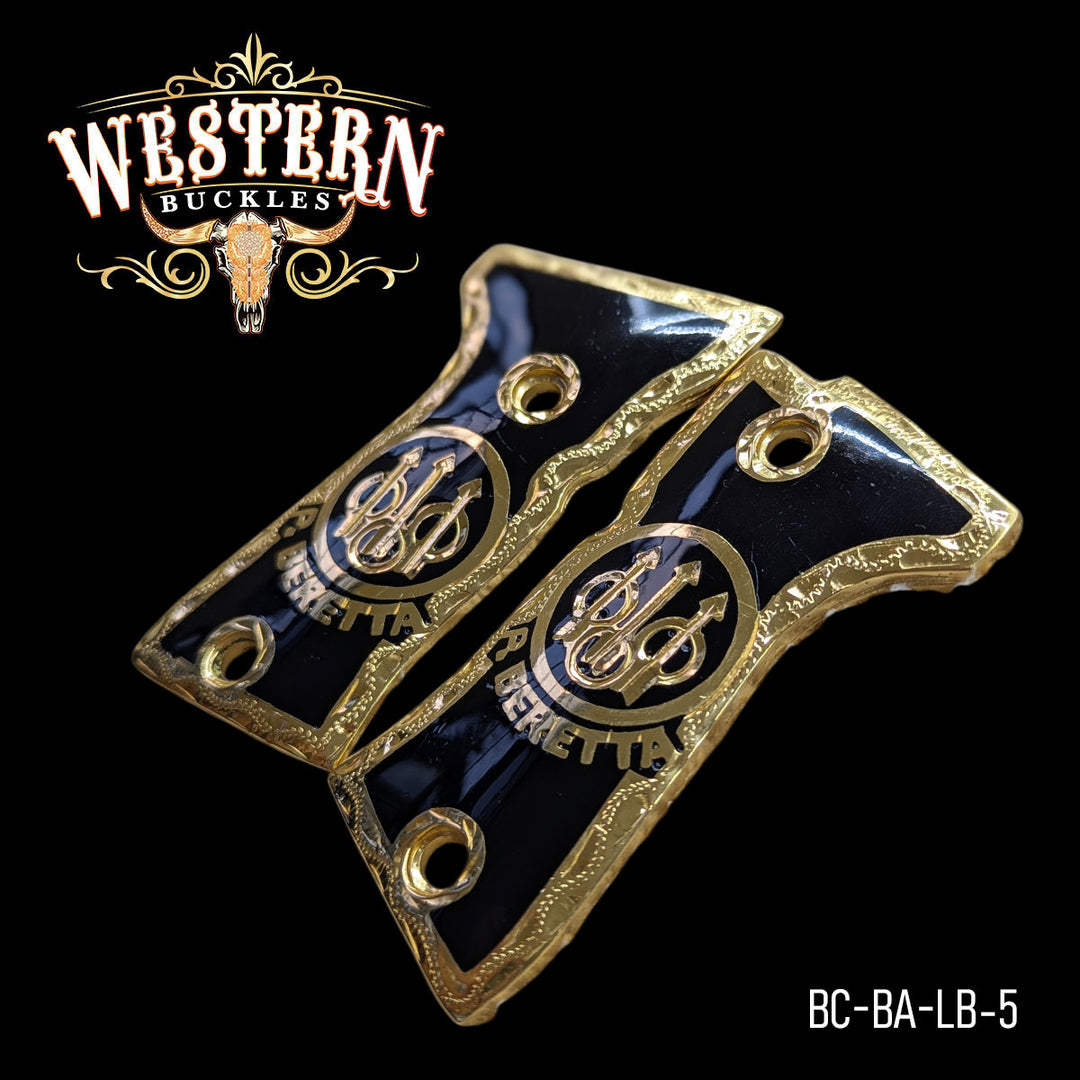 Beretta Compact Gun Grips — Artisan Resin — Detail View | Western Buckles Handcrafted | SKU BC-BA-LB-5
