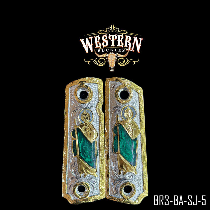 1911 San Judas Gun Grips | Handcrafted by Western Buckles | SKU BR3-BA-SJ-5
