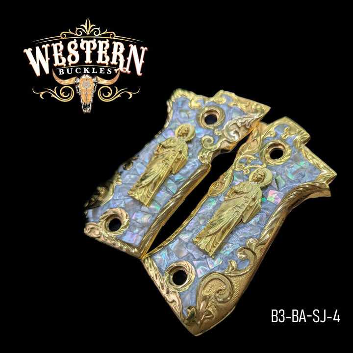 Beretta .380 fs Grips San Judas Pearl Resin-The Western Buckles