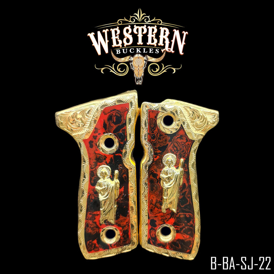 Cachas Beretta 92FS Grips San Judas Resina-The Western Buckles
