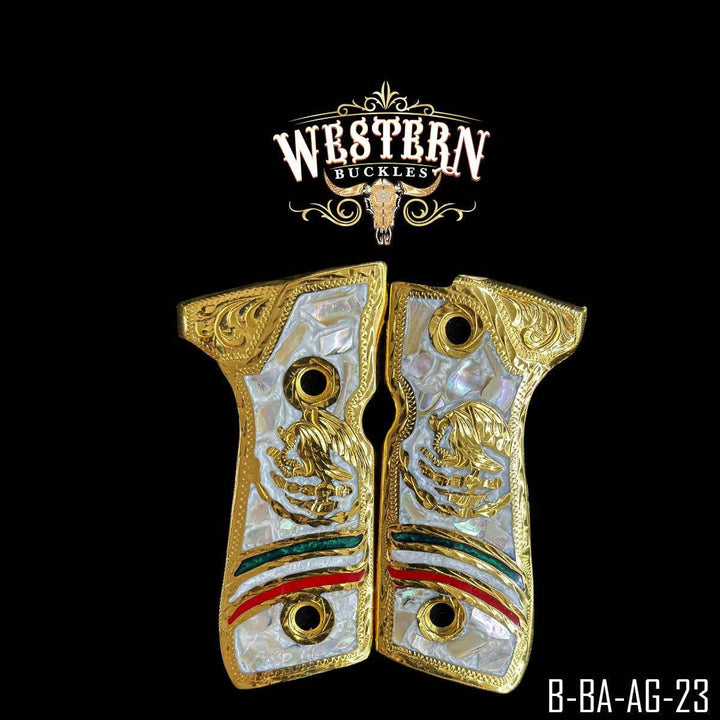 Beretta 92fs Grips Mexican Eagle Pearl Resin-The Western Buckles
