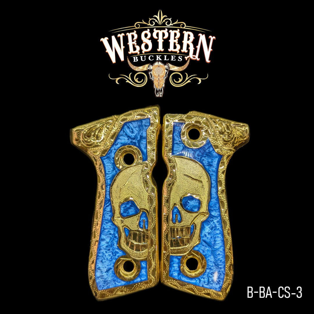 Beretta 92fs Blue Resin Skull-The Western Buckles