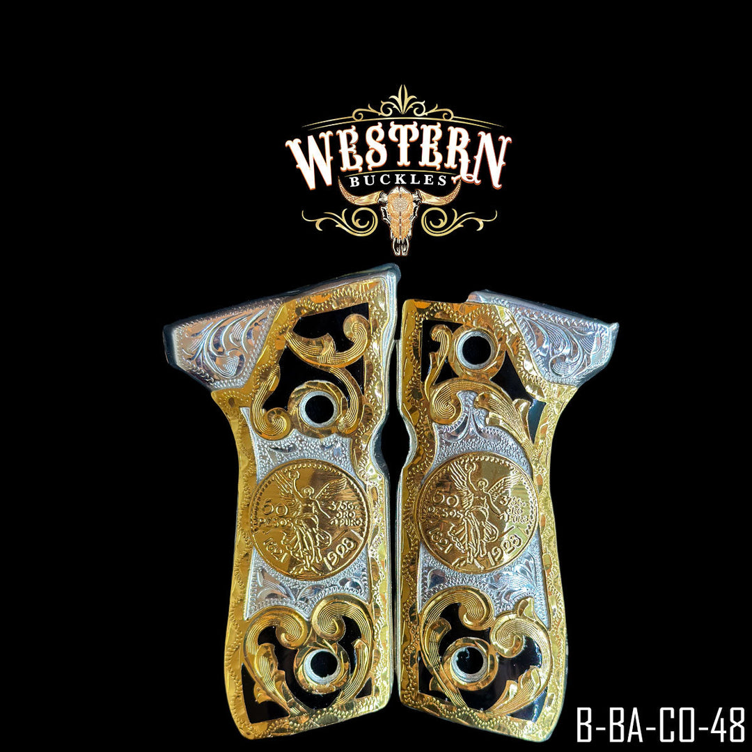 Beretta 92fs Centenario Gold Black Resin-The Western Buckles