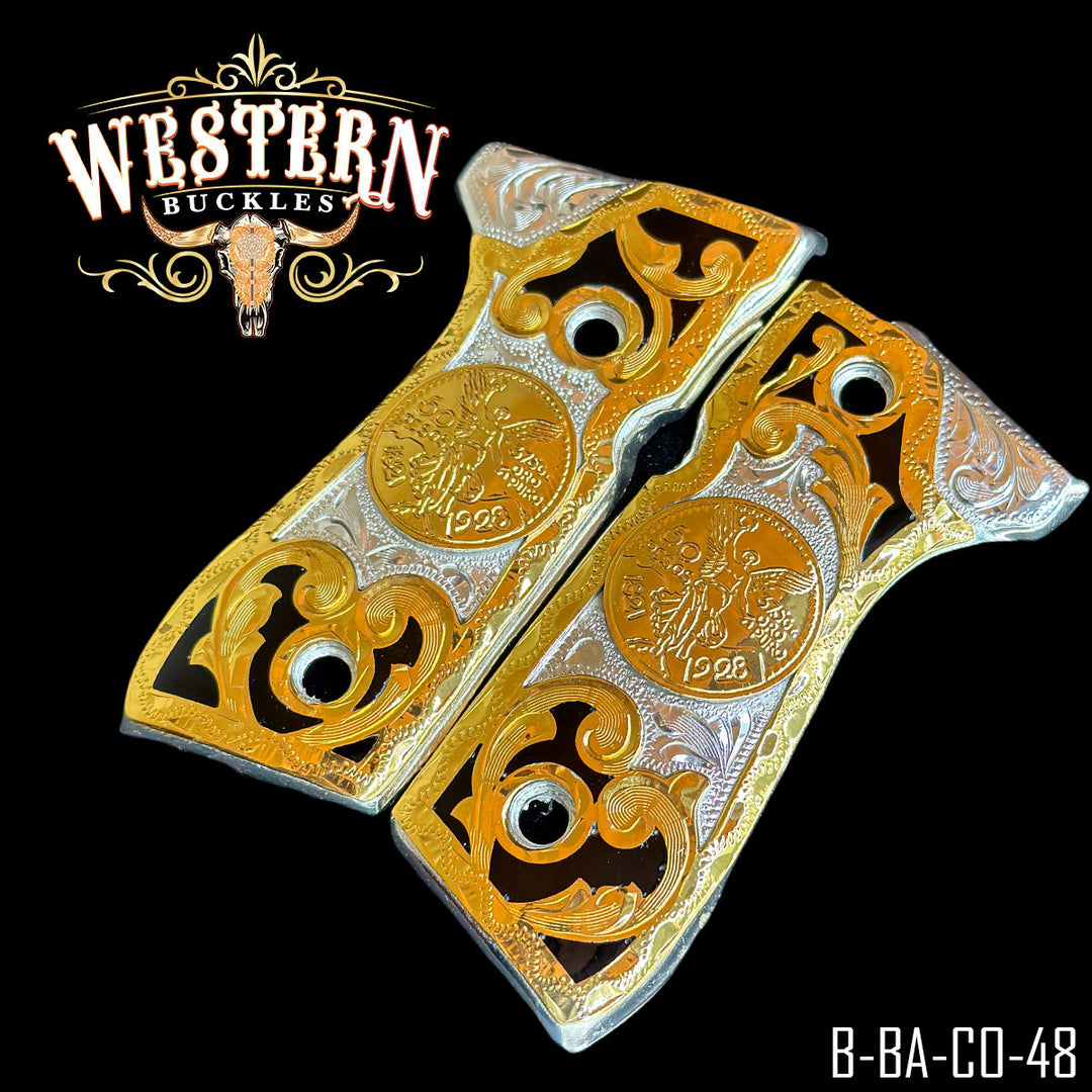 Beretta 92fs Centenario Gold Black Resin-The Western Buckles