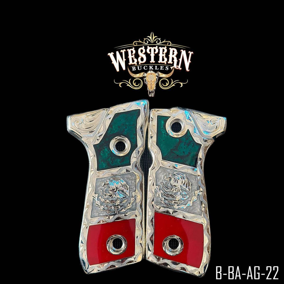 Beretta 92fs Eagle Silver Plated and Resin-The Western Buckles