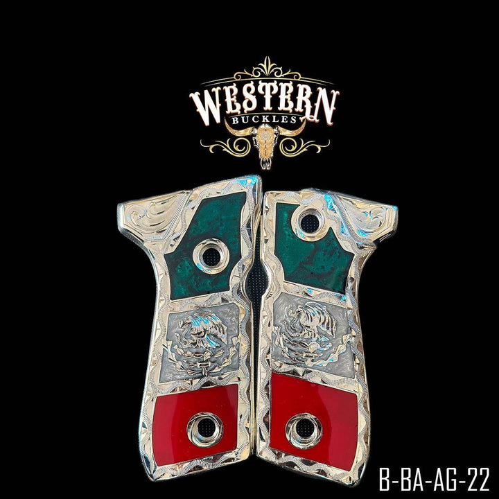 Beretta 92fs Eagle Silver Plated and Resin-The Western Buckles