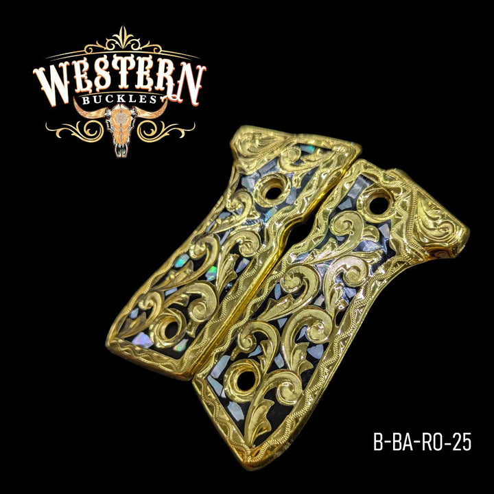 Beretta 92fs Engraved Black Mother Of Pearl-The Western Buckles