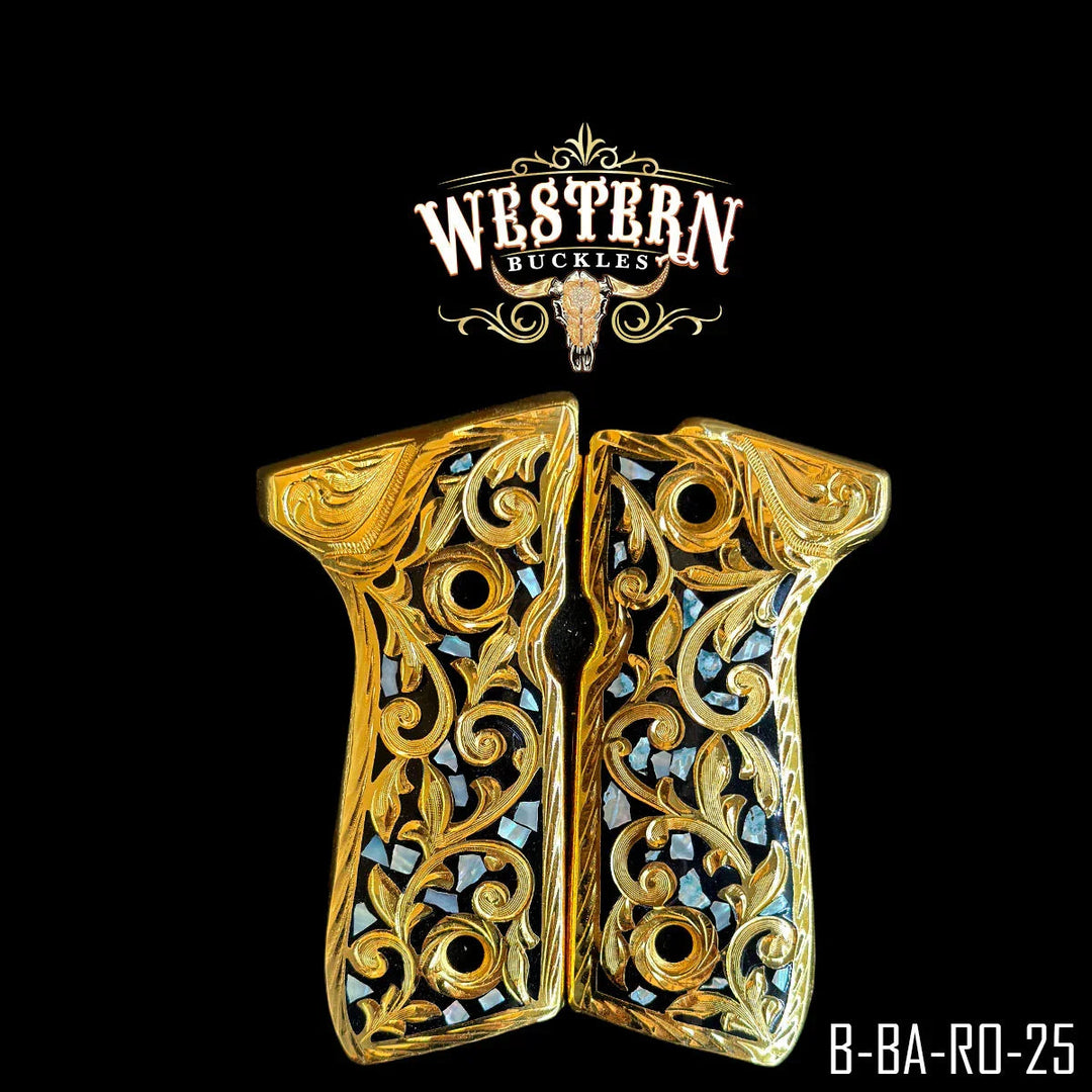 Beretta 92fs Engraved Black Mother Of Pearl-The Western Buckles