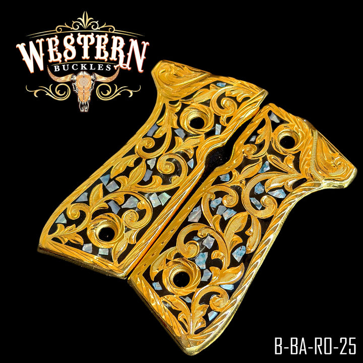 Beretta 92fs Engraved Black Mother Of Pearl-The Western Buckles
