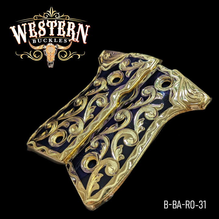 Beretta 92fs Engraved Gold and Black Resin-The Western Buckles