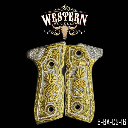 Cachas Beretta 92fs Grips Calavera Piña Dorada-The Western Buckles