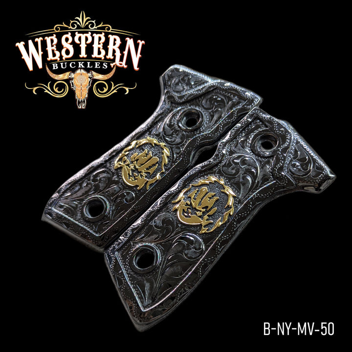 Beretta 92fs Good Guys Black Nickel and Gold-The Western Buckles