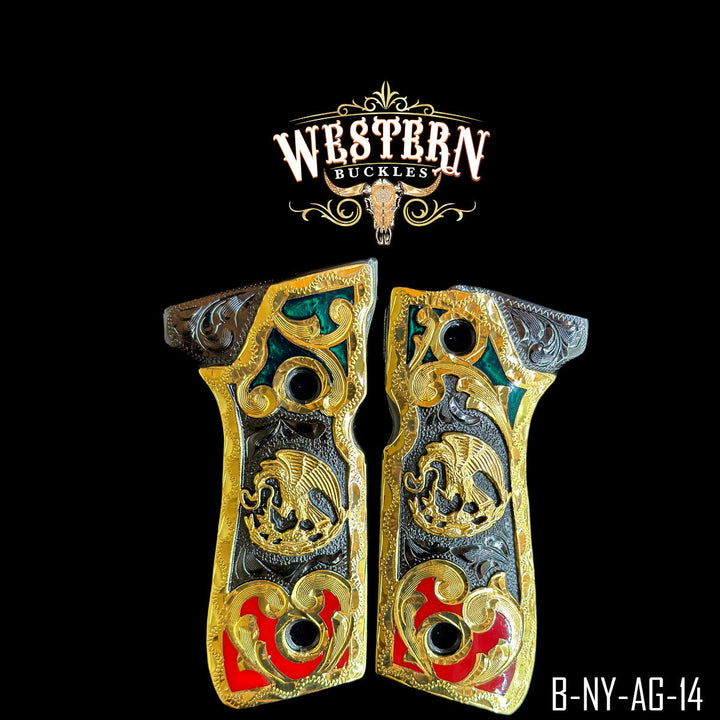 Beretta 92fs Grips Eagle Tricolor Resin and Black-Western Buckles 
