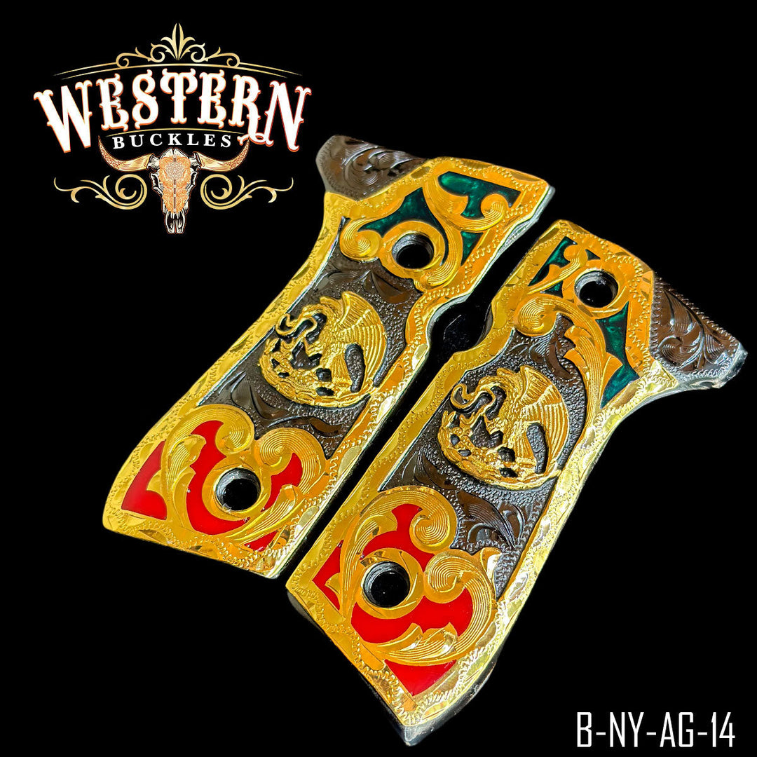 Beretta 92fs Grips Eagle Tricolor Resin and Black-Western Buckles 