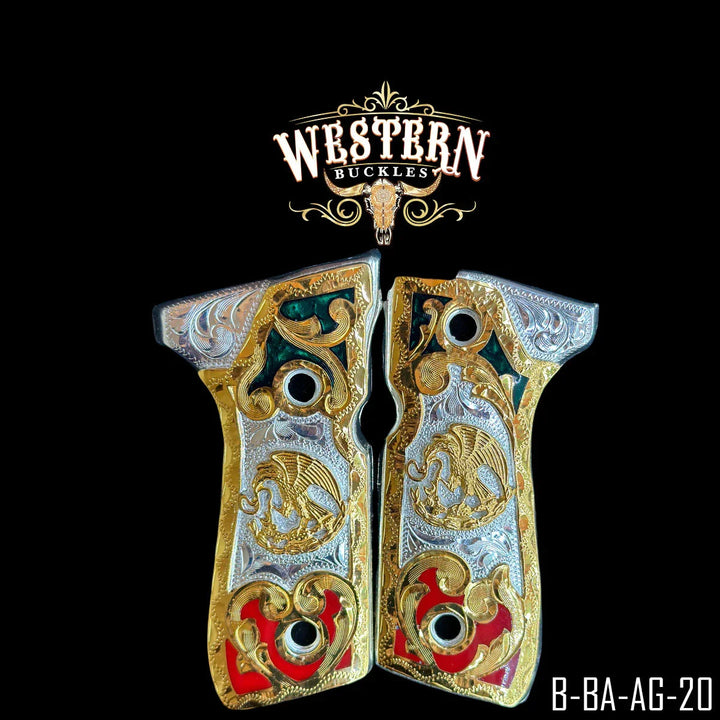 Beretta 92fs Grips Mexican Eagle Resin Gold-The Western Buckles