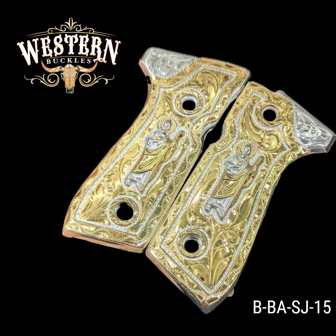 Beretta 92fs Grips San Judas Gold Engraved