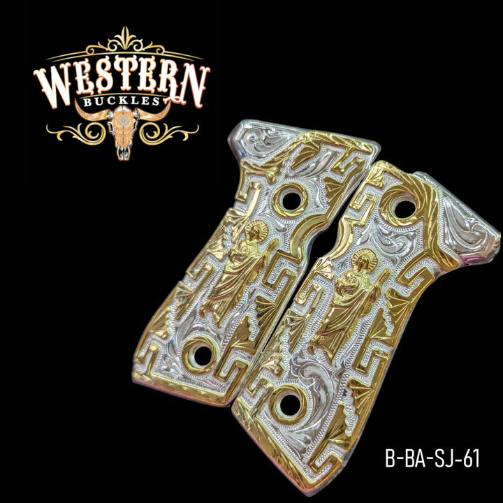 Beretta 92fs Grips San Judas Greek Gold Pattern