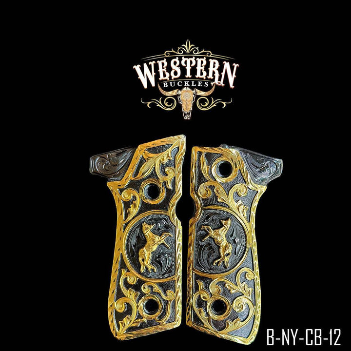 Beretta 92fs Horse Black and Gold-The Western Buckles