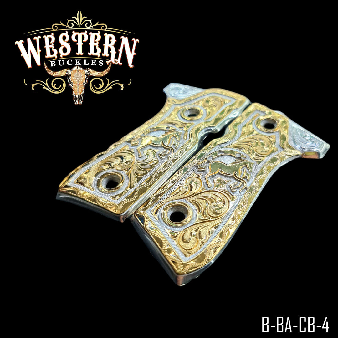 Beretta 92fs Horse Gold Engraved-The Western Buckles