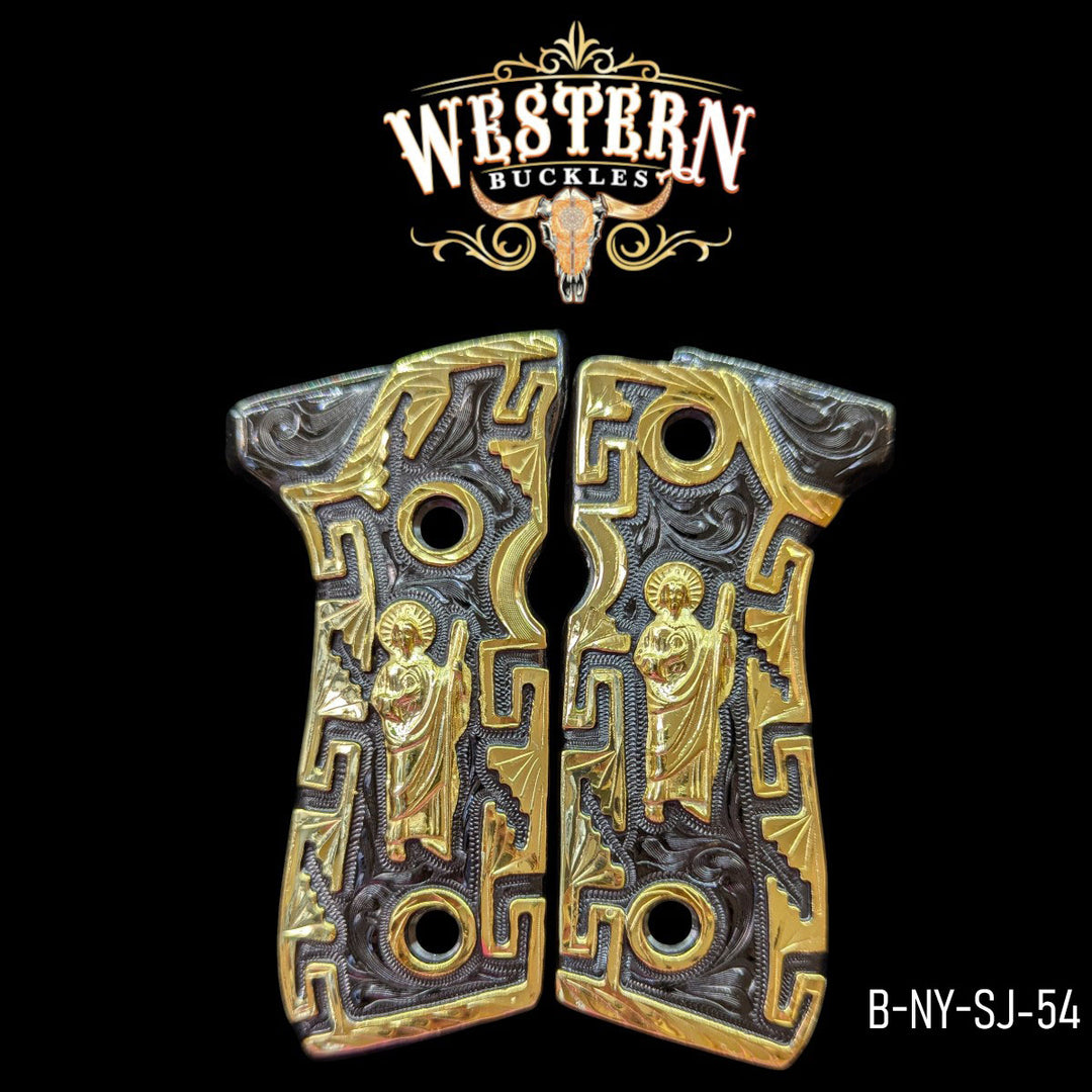 Beretta 92fs San Judas Greek Pattern Gold and Black
