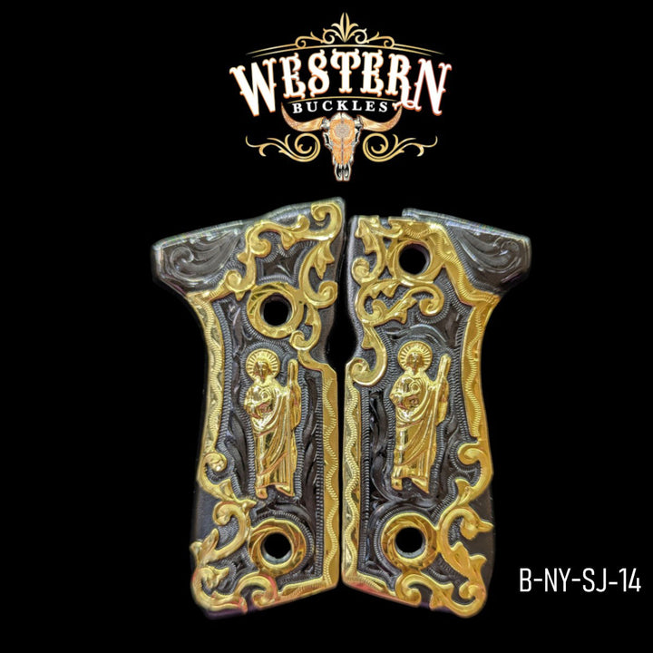 Beretta 92fs Saint Judes Black Nickel and Gold