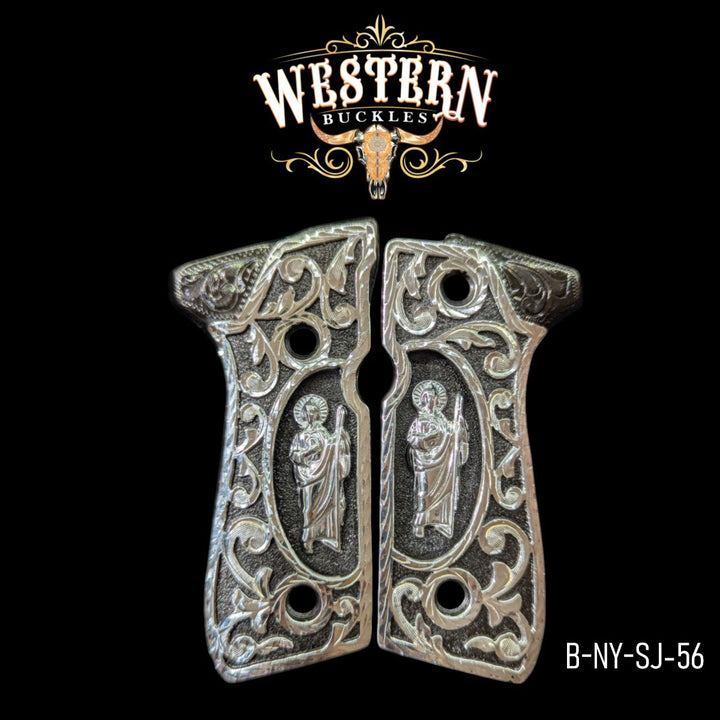 Beretta 92fs Saint Judes Silver and Black Nickel