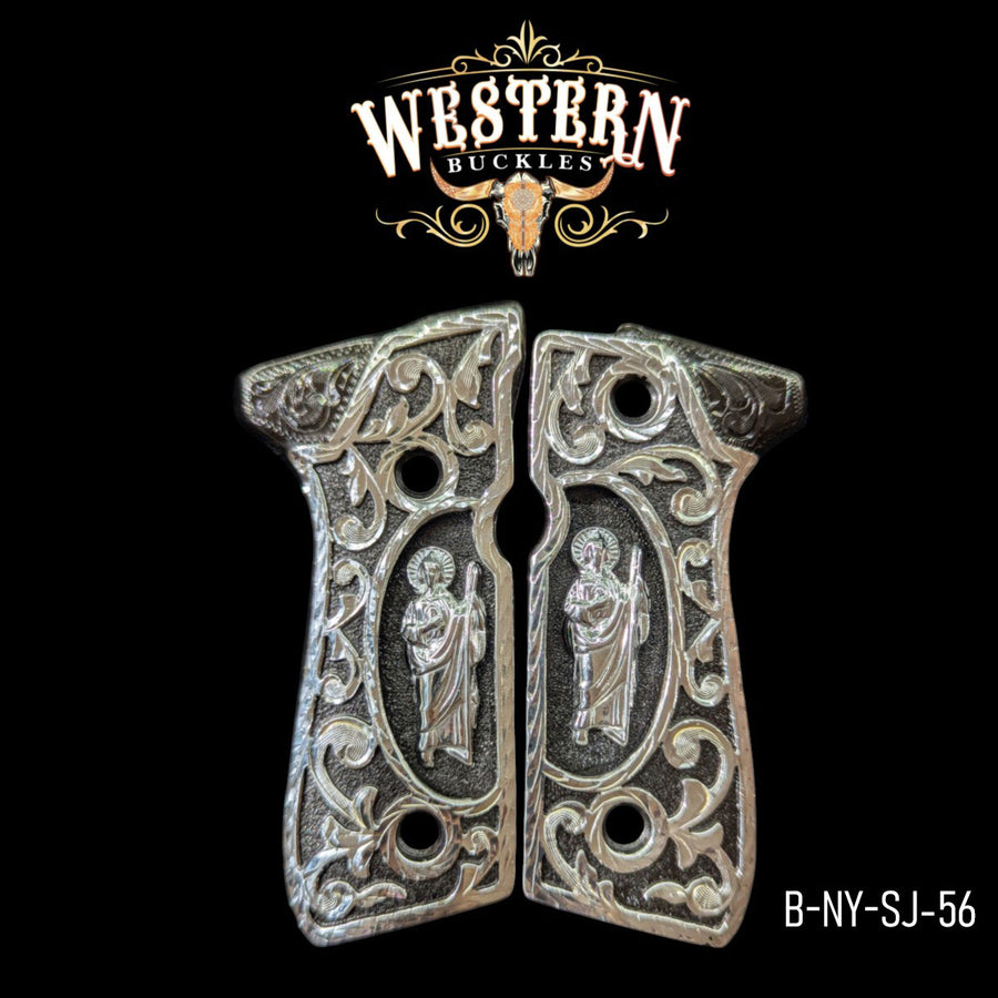 Beretta 92fs Saint Judes Silver and Black Nickel