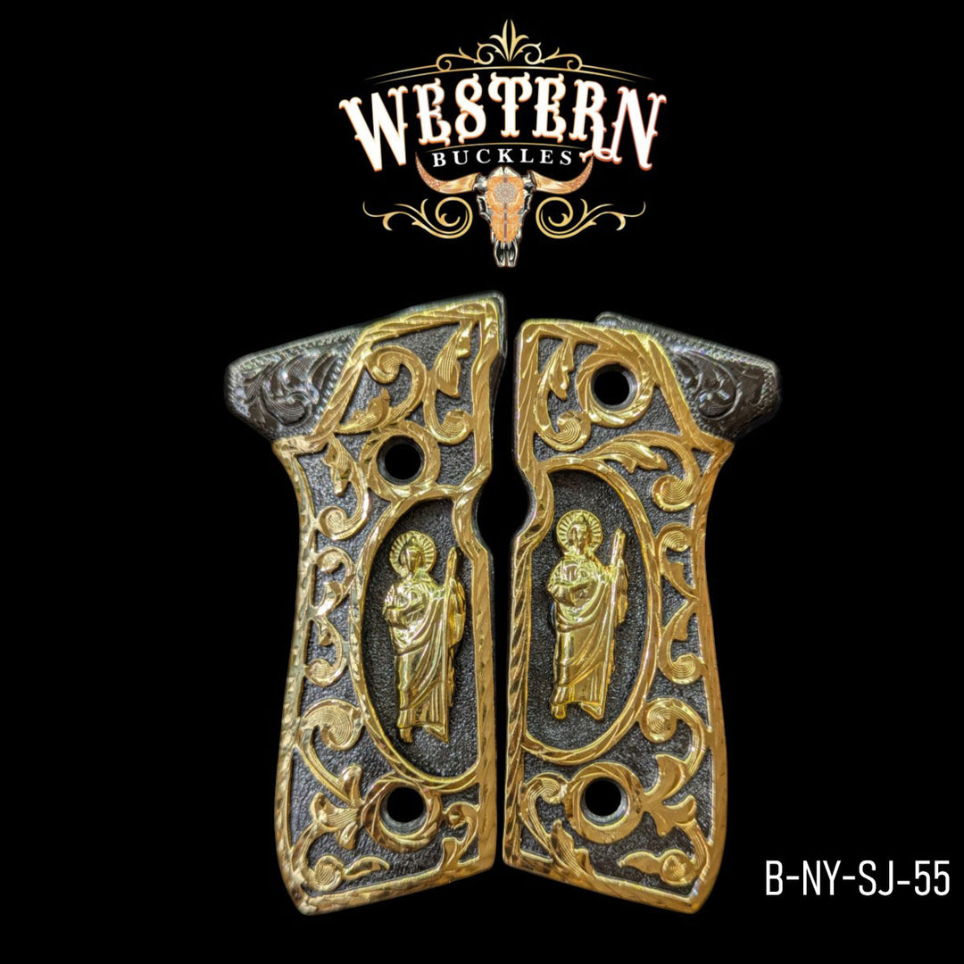 Beretta 92fs San Judas Black Nickel and Gold