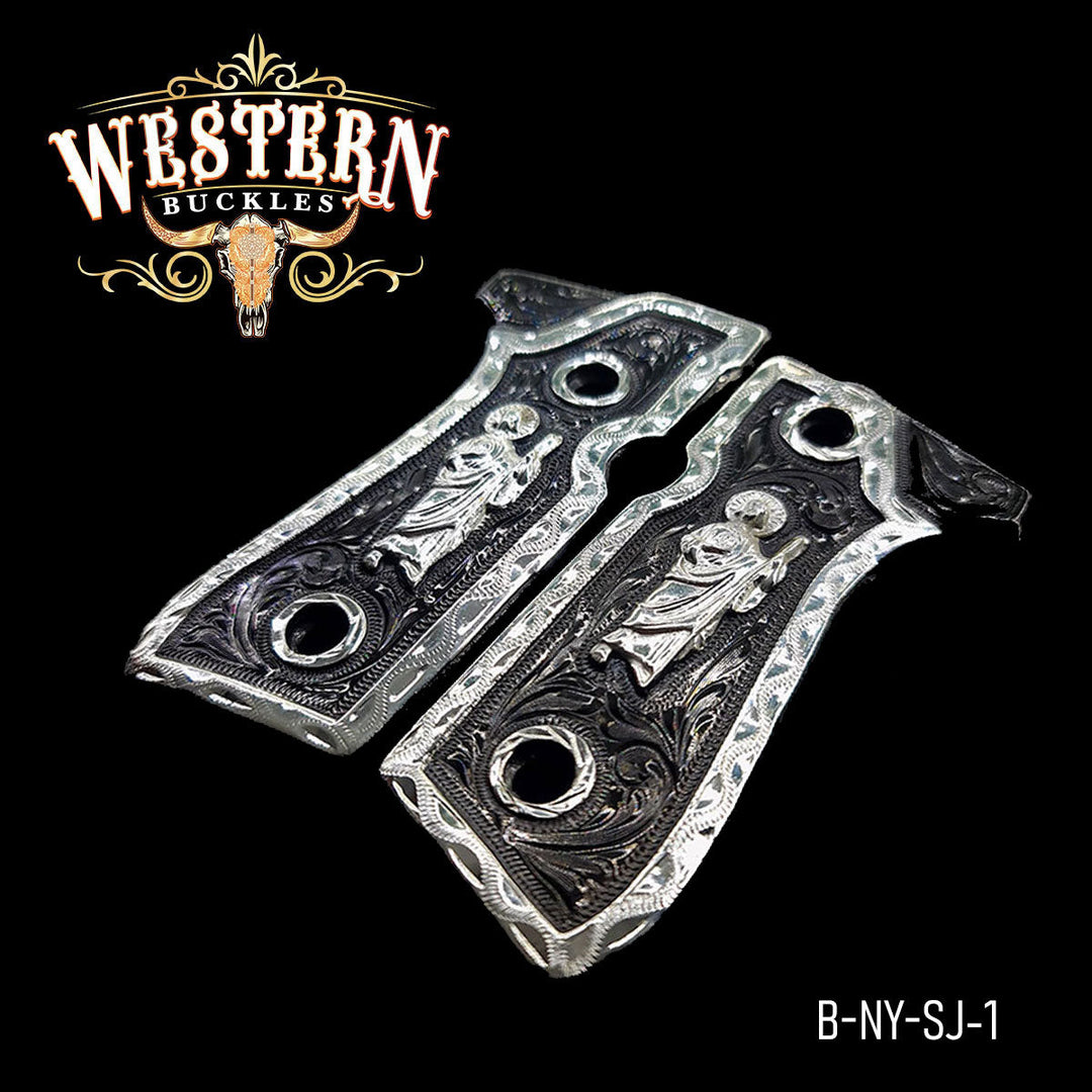 Beretta 92fs San Judas Black and Silver-The Western Buckles