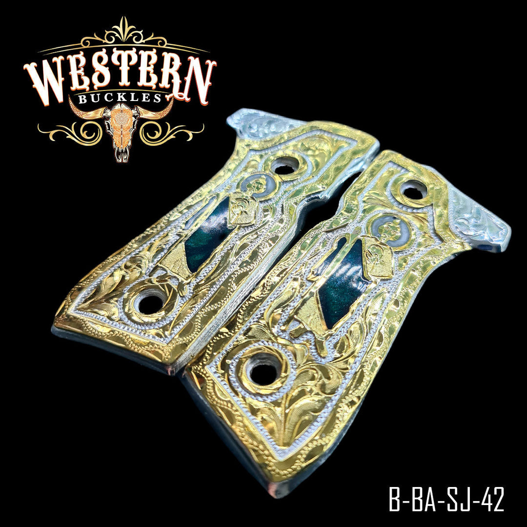Beretta 92fs San Judas Gold Engraved -The Western Buckles