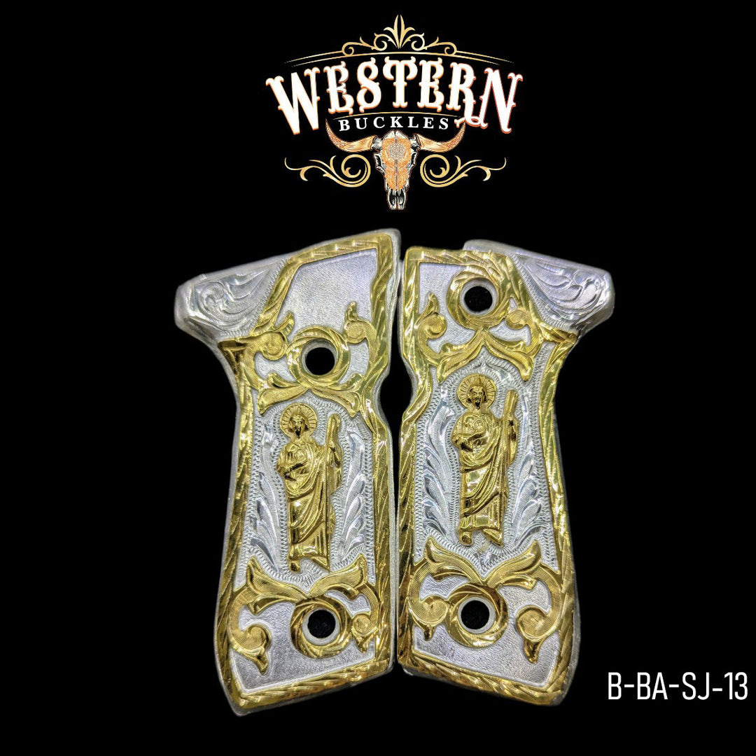 Beretta 92fs San Judas Gold and Silver-The Western Buckles