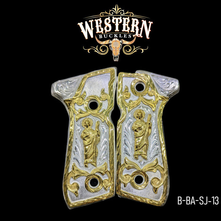 Beretta 92fs San Judas Gold and Silver-The Western Buckles