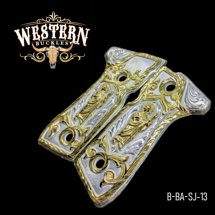 Beretta 92fs San Judas Gold and Silver-The Western Buckles