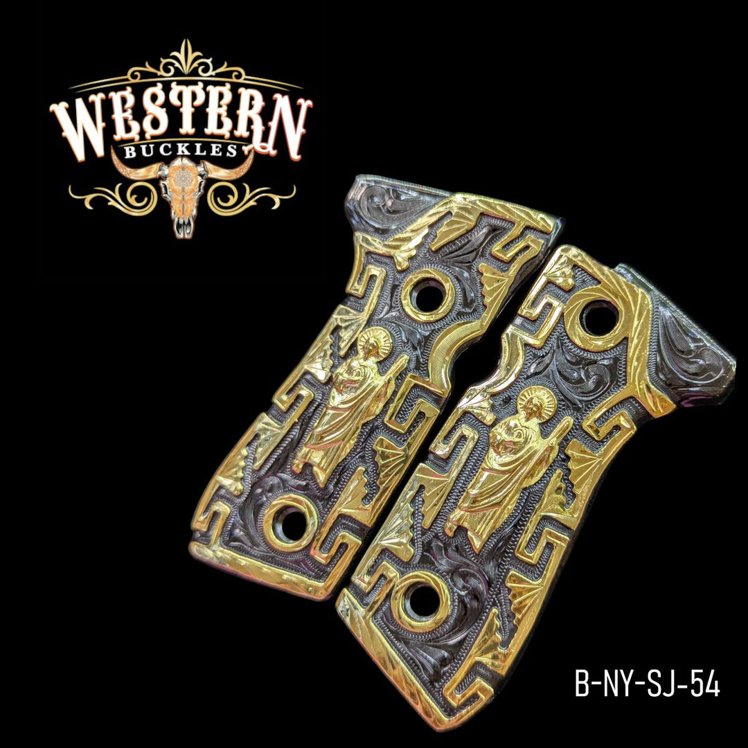 Beretta 92fs San Judas Greek Pattern Gold and Black