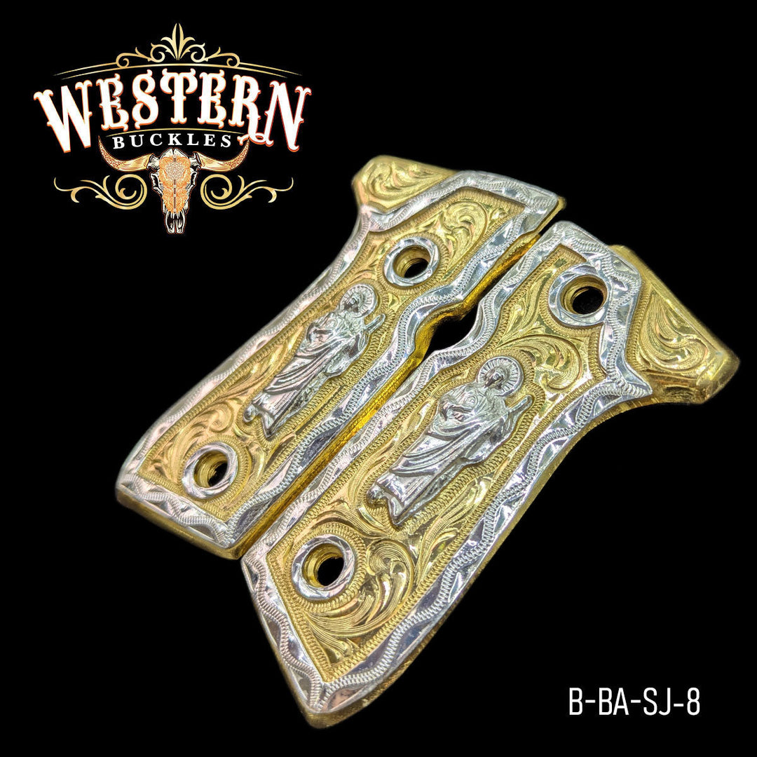 Beretta 92fs San Judas Silver and Gold-The Western Buckles