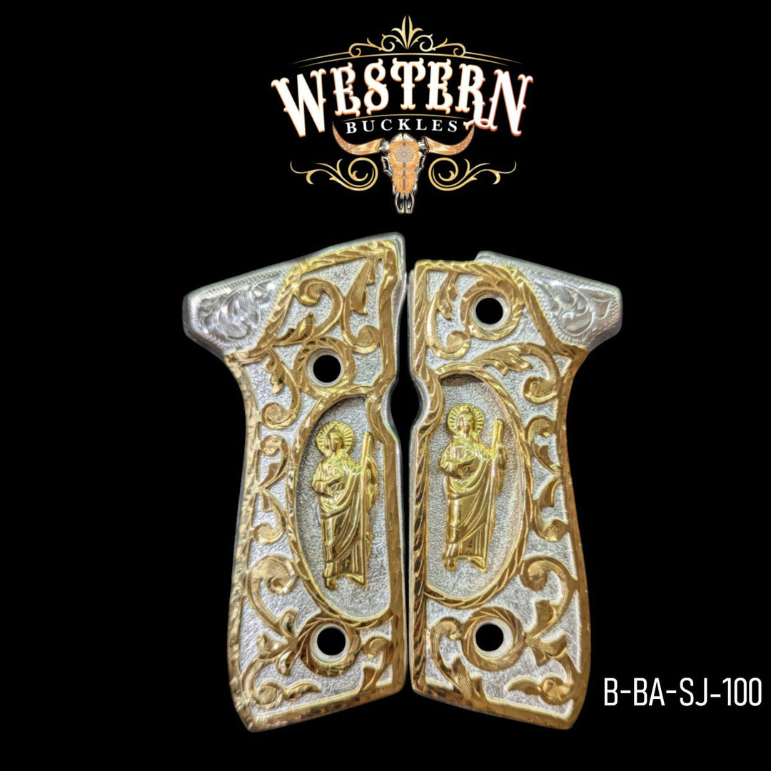 Beretta 92fs San Judas Silver and Gold Plated